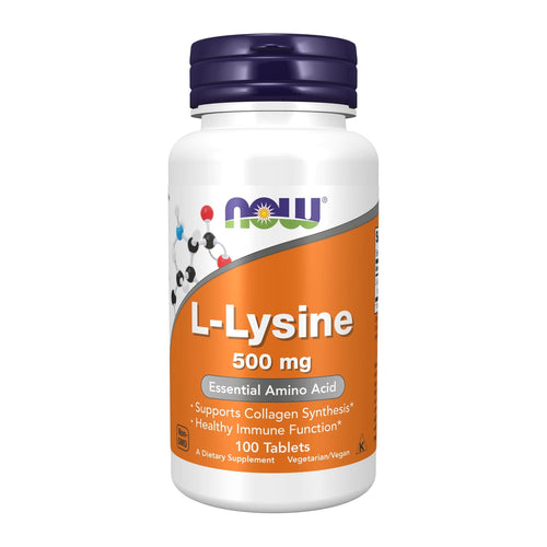 NOW Foods L-Lysine, 500 mg front of bottle