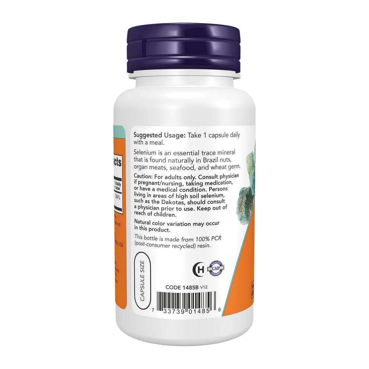 Selenium 200 mcg by Now Foods, directions label - Image 3