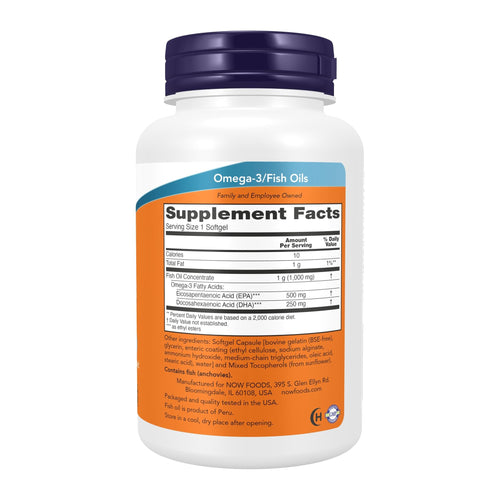 NOW Foods Ultra Omega-3 Fish Oil, supplement facts panel