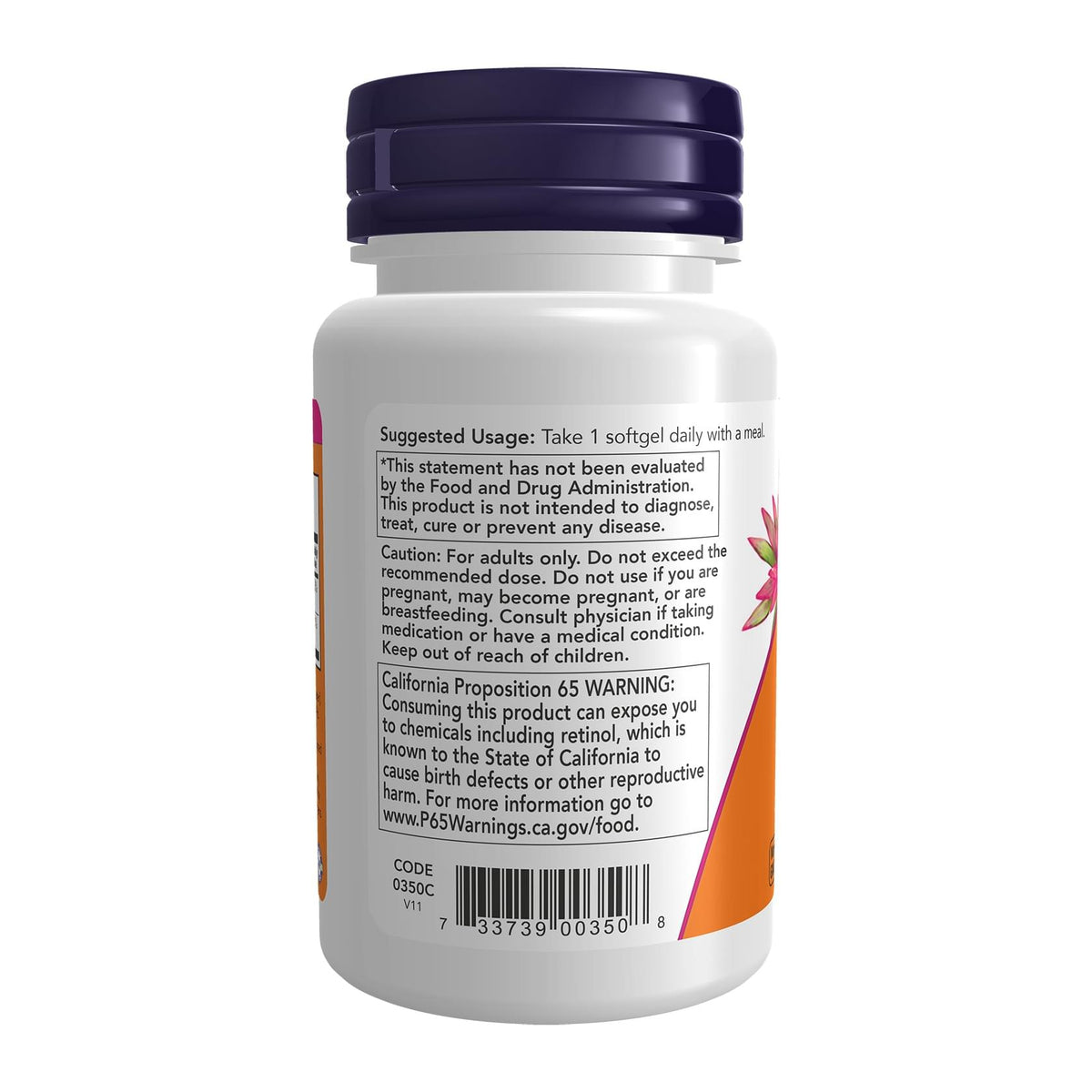 Vitamin A & D Eye & Bone Health, directions label - Image 3
