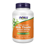 NOW Milk Thistle, Double Strength 300 mg, front of 200 capsule bottle