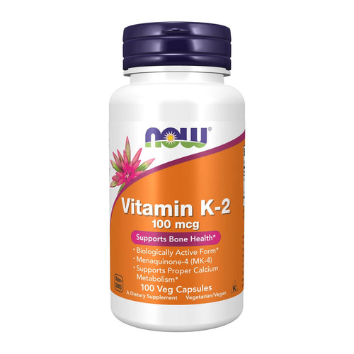 NOW|VITAMIN K-2 100 MCG|100 CAPS, front of bottle