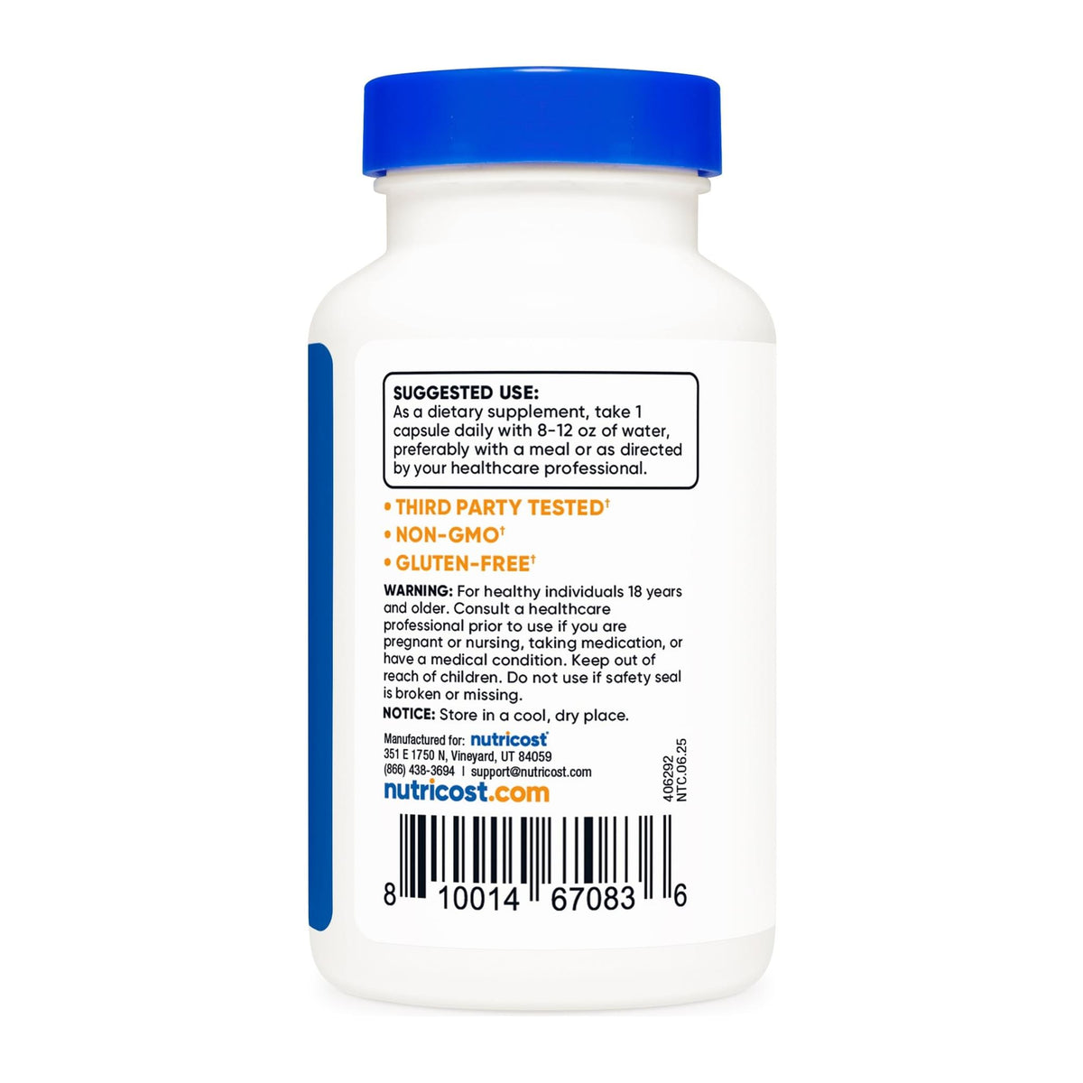 Nutricost Ox Bile Capsules, directions label - Image 3