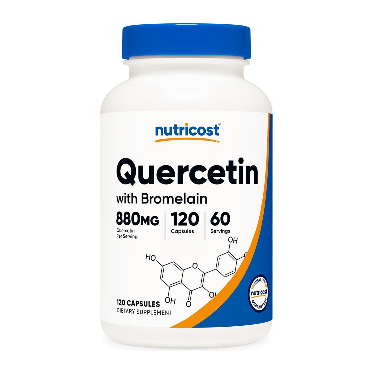 Quercetin with Bromelain by Nutricost, front of bottle - Image 1