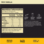Gold Standard 100% Isolate Rich Vanilla nutrition information