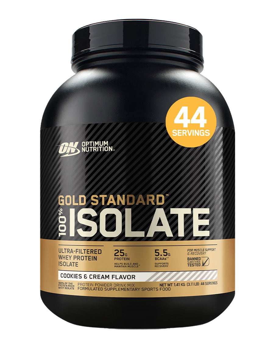 Optimum Nutrition Gold Standard 100% Isolate 3 lb tub, Cookies & Cream, 1.41 kg, 44 serves - Image 3