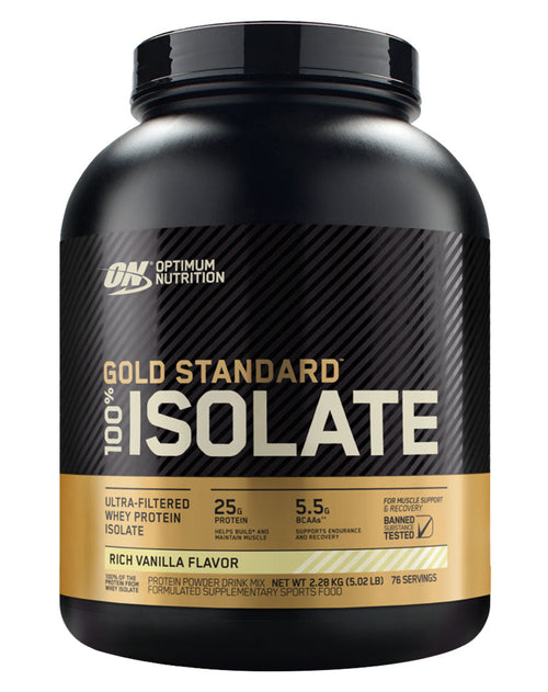 Optimum Nutrition Gold Standard 100% Isolate Whey Protein 5 lbs Rich Vanilla