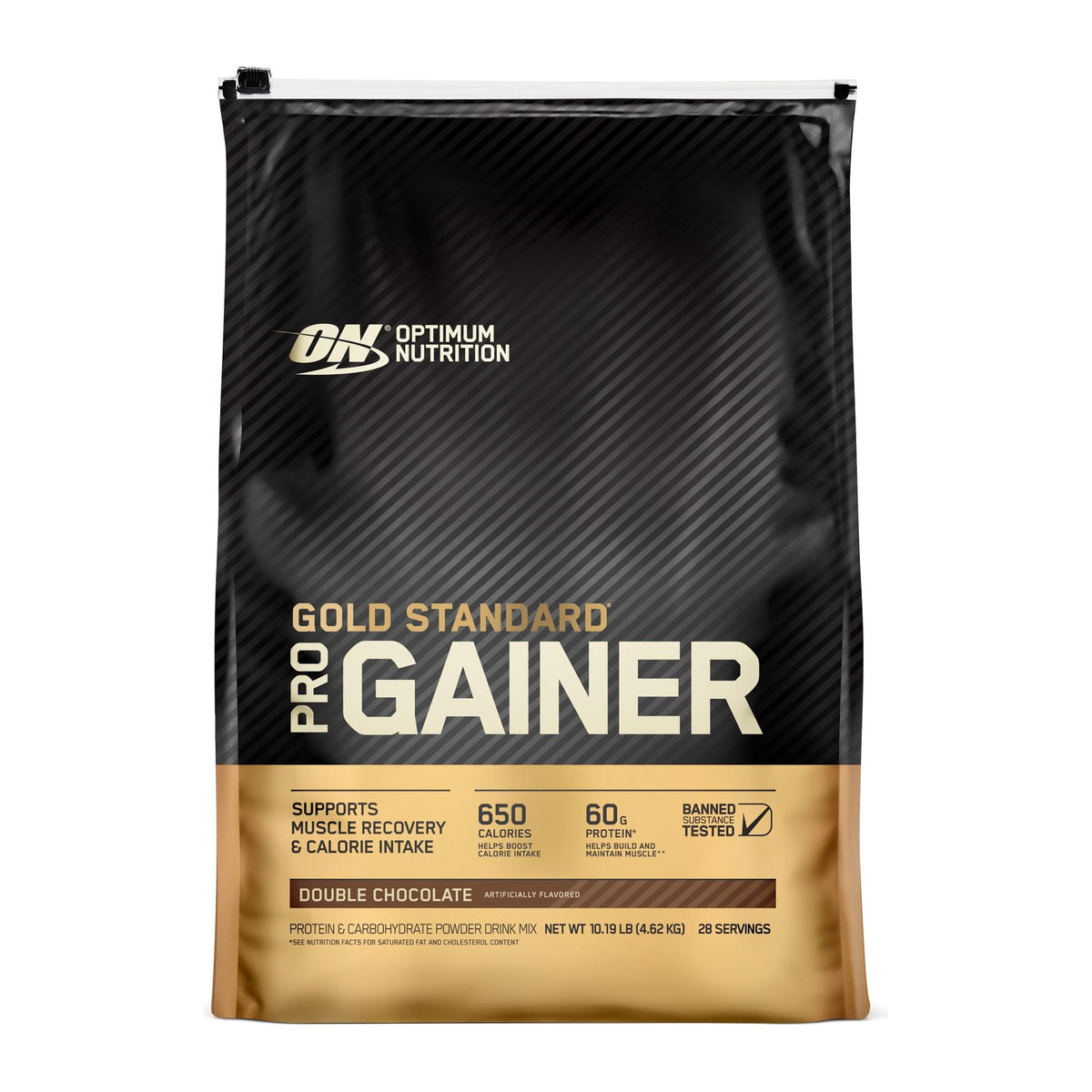 Optimum Nutrition Gold Standard Pro Gainer, Double Chocolate 10lb bag front - Image 4