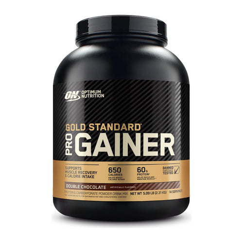 Optimum Nutrition Gold Standard Pro Gainer, Double Chocolate 5lb tub front