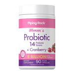 Women’s Probiotic + Cranberry by Piping Rock, front of bottle