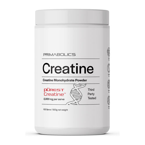 Purest Creatine, By Primabolics, 100 serve 500 g tub front