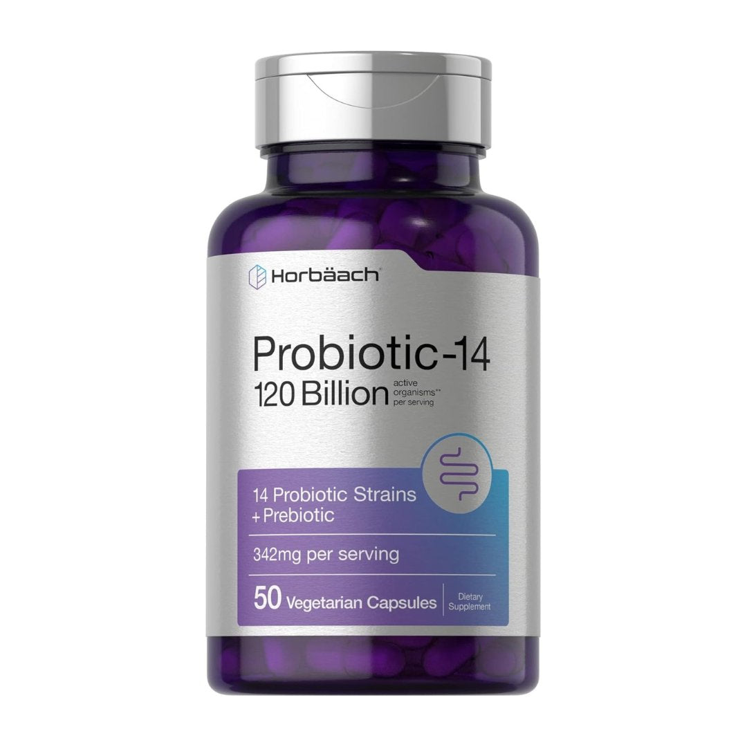 Probiotics - 14 with Prebiotics by Horbaach Vitamins Amazon 120 Billion 50 Capsules  - Image 3
