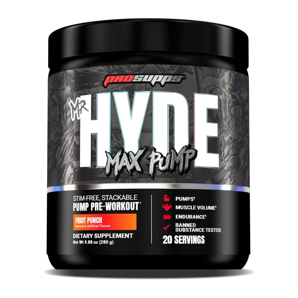 ProSupps, Hyde Max Pump, Stim-Free Pre Workout, Fruit Punch tub front - Image 3