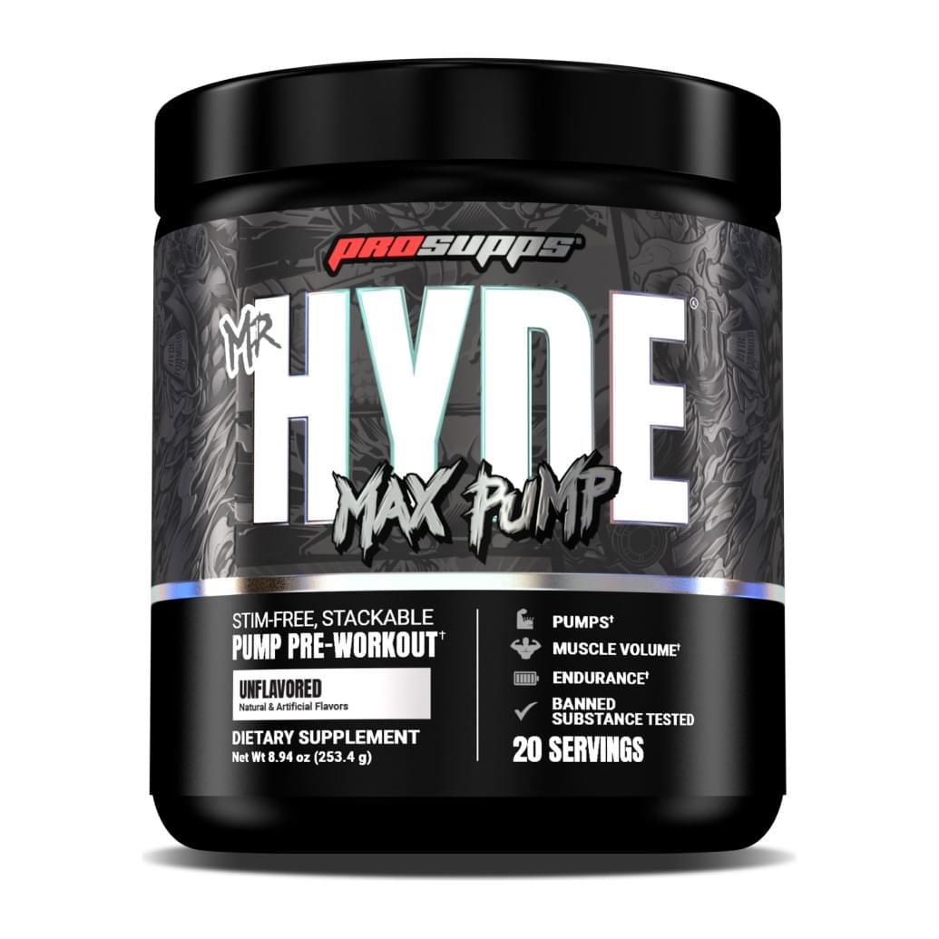 ProSupps, Hyde Max Pump, Stim-Free Pre Workout, Unflavored tub front - Image 4