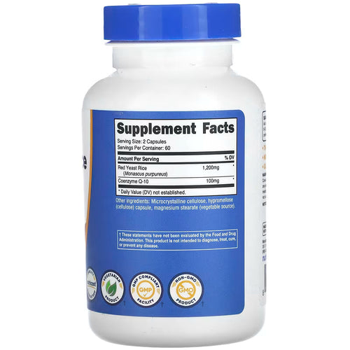 Red Yeast Rice with CoQ10, 1200mg 120 Count, By Nutricost