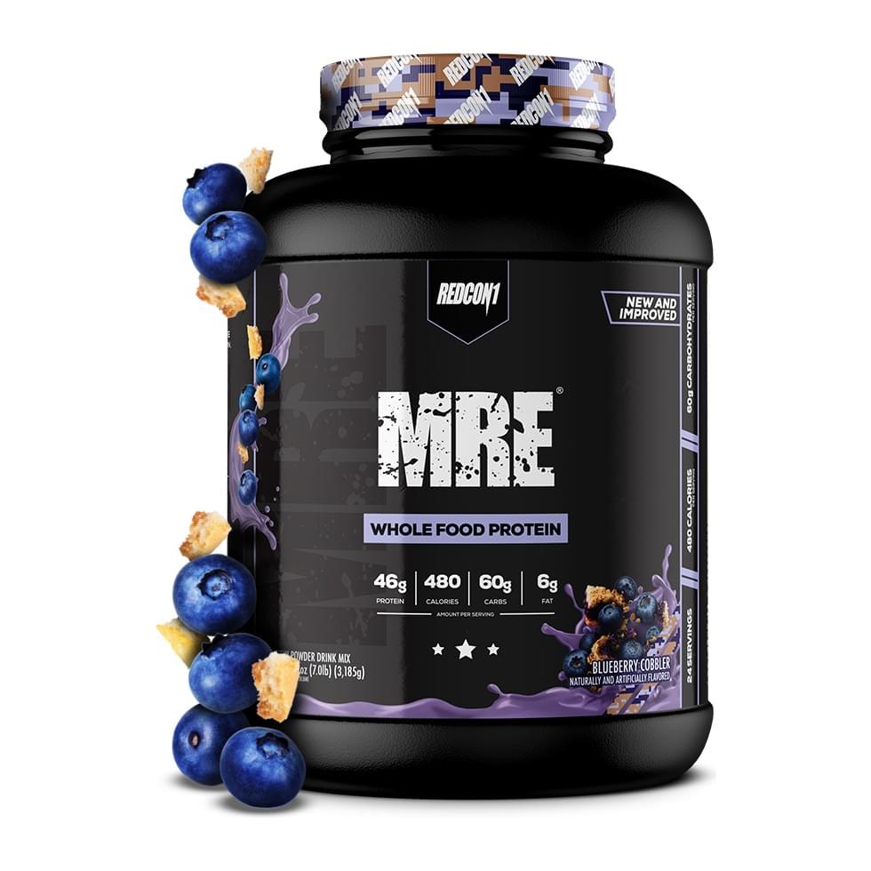 REDCON1 MRE Whole Food Meal Replacement Protein, Blueberry Cobbler tub front - Image 3