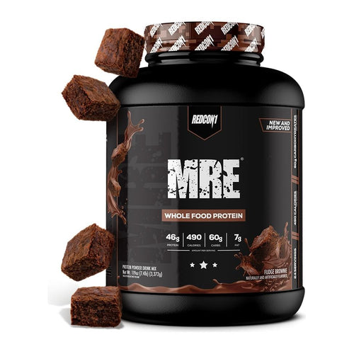 REDCON1 MRE Whole Food Meal Replacement Protein, Fudge Brownie tub front