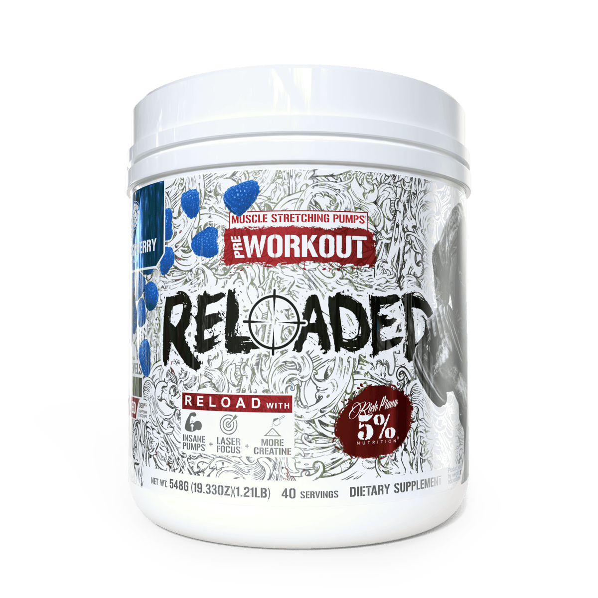 5% Nutrition Kill It Reloaded Pre-Workout 25 Servings 30 serves Blue Raspberry
