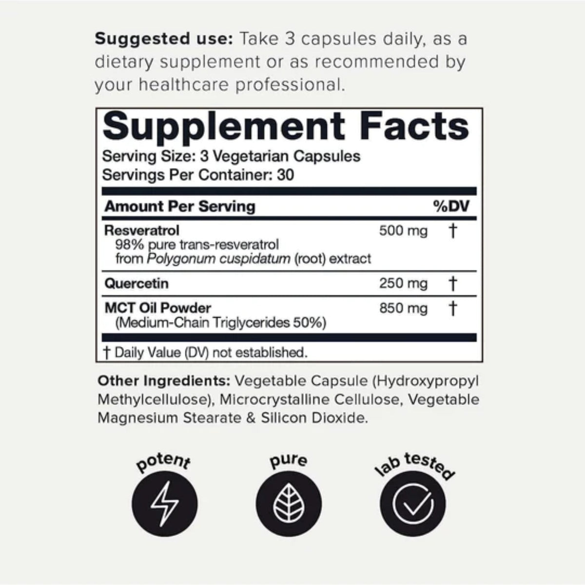 Resveratrol Ultra High Purity Antioxidants SUPPS247  - Image 2
