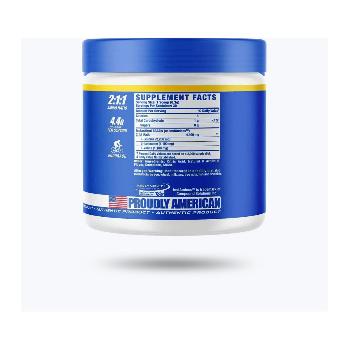 Ronnie Coleman Signature Series BCAA XS, supplement facts panel - Image 2