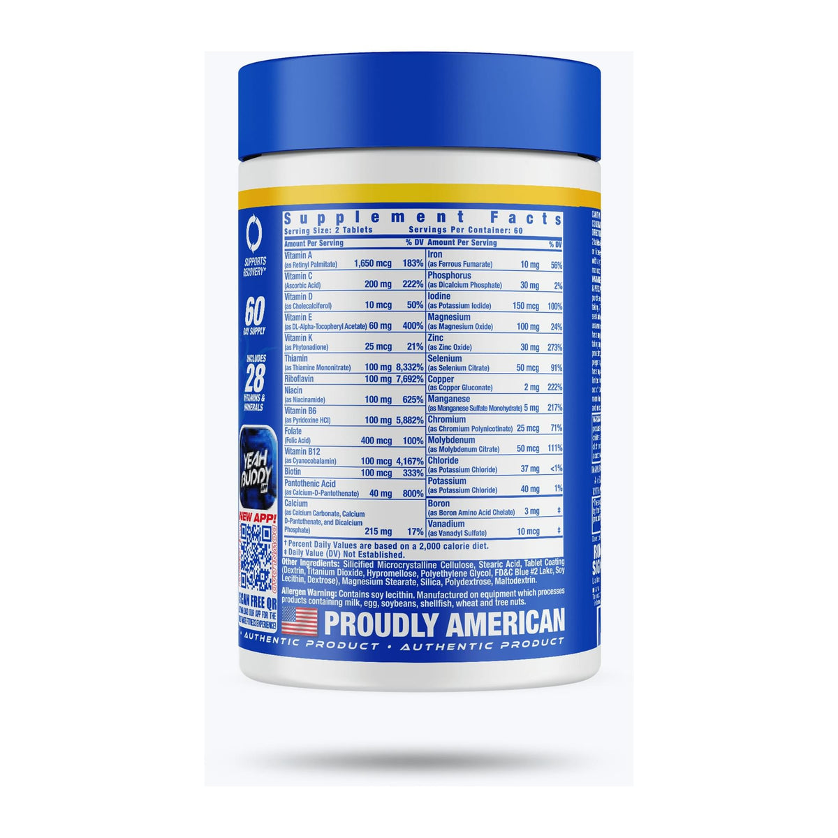 VITA XS by Ronnie Coleman, supplement facts panel - Image 2