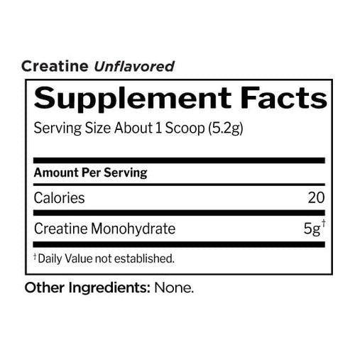 R1 Creatine by Rule One, supplement facts panel