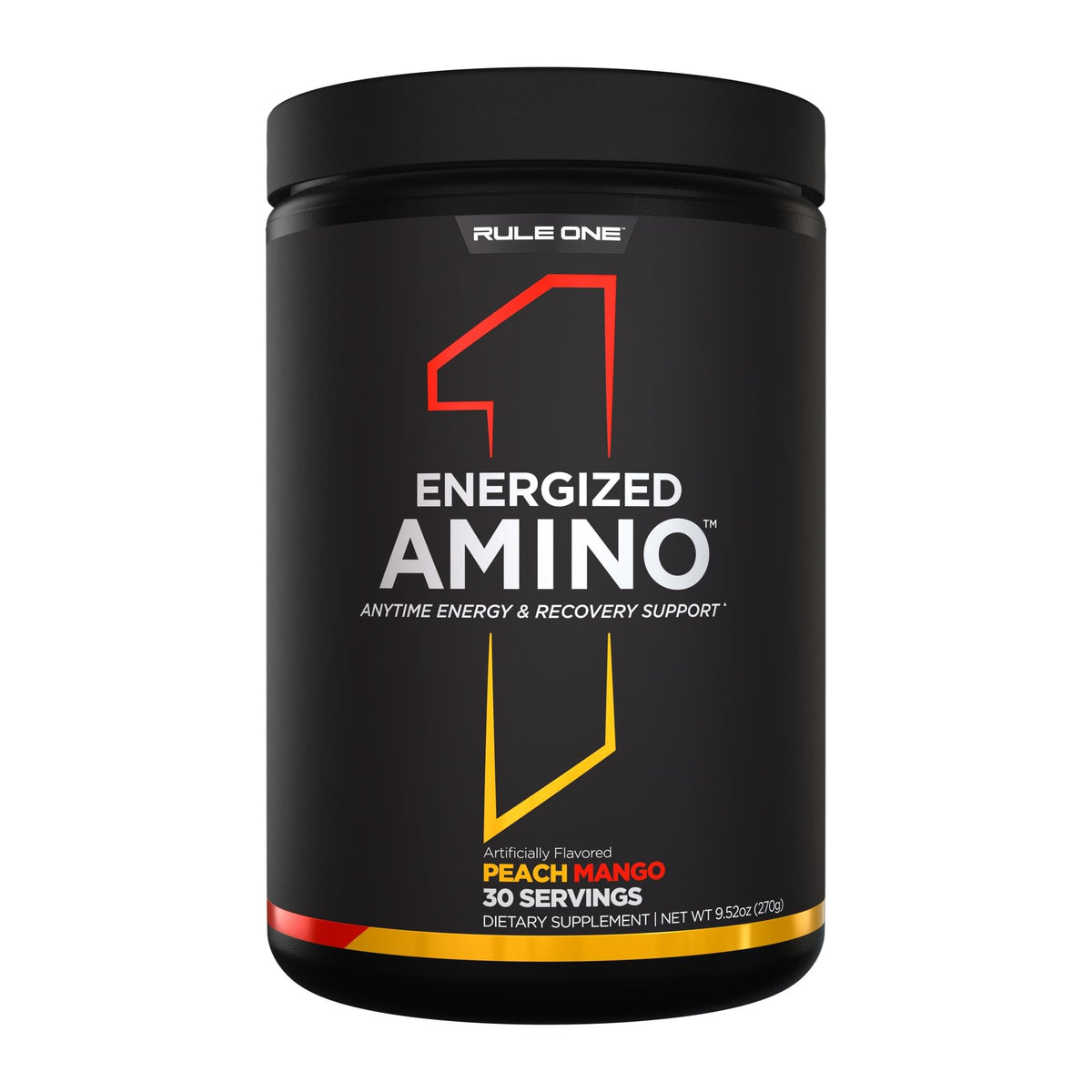 Rule 1 R1 Energized Amino, Peach Mango tub front - Image 7