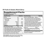 R1 Fruits & Greens by Rule One, supplement facts panel