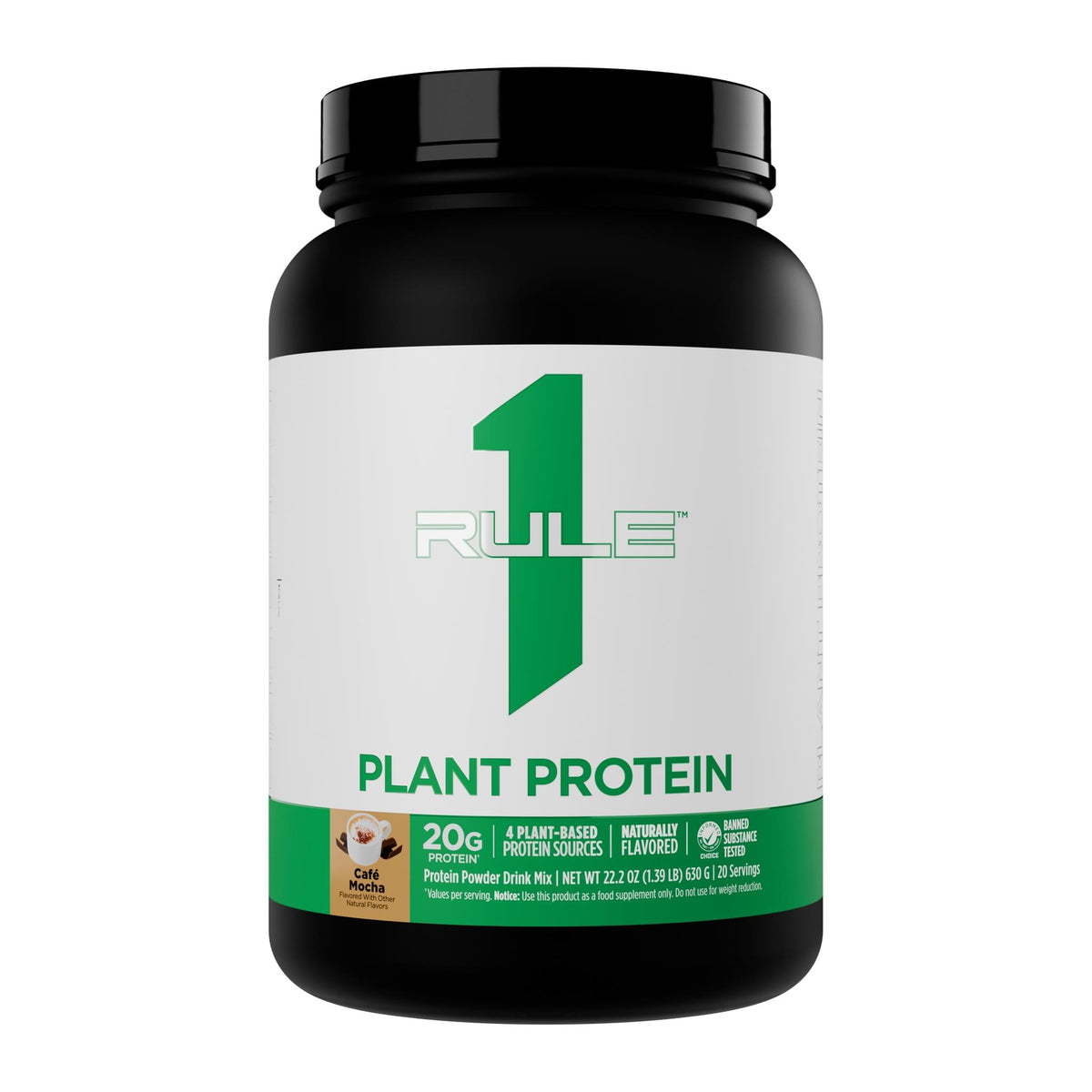 Rule One Plant Protein Vegan – 20 Serves, Cafe Mocha 1.5 lb tub front - Image 5