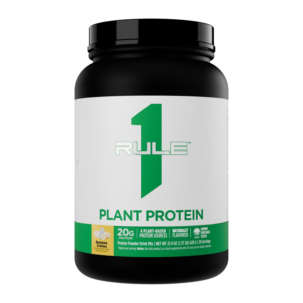 Rule One Plant Protein Vegan – 20 Serves, Frozen Banana (Banana Creme) 1.5 lb tub front - Image 4
