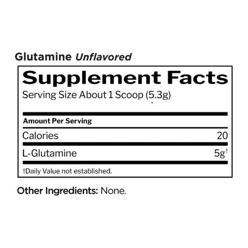 Rule One R1 Glutamine Powder – 75 Servings, supplement facts panel