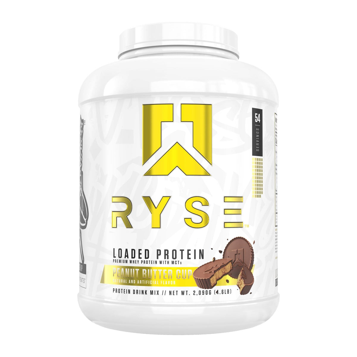 Ryse Loaded Protein, Peanut Butter Cup 4.6 lb tub front - Image 2