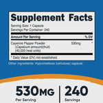 Nutricost Cayenne Pepper 530mg | 40,000 Heat Units - 240 Capsules