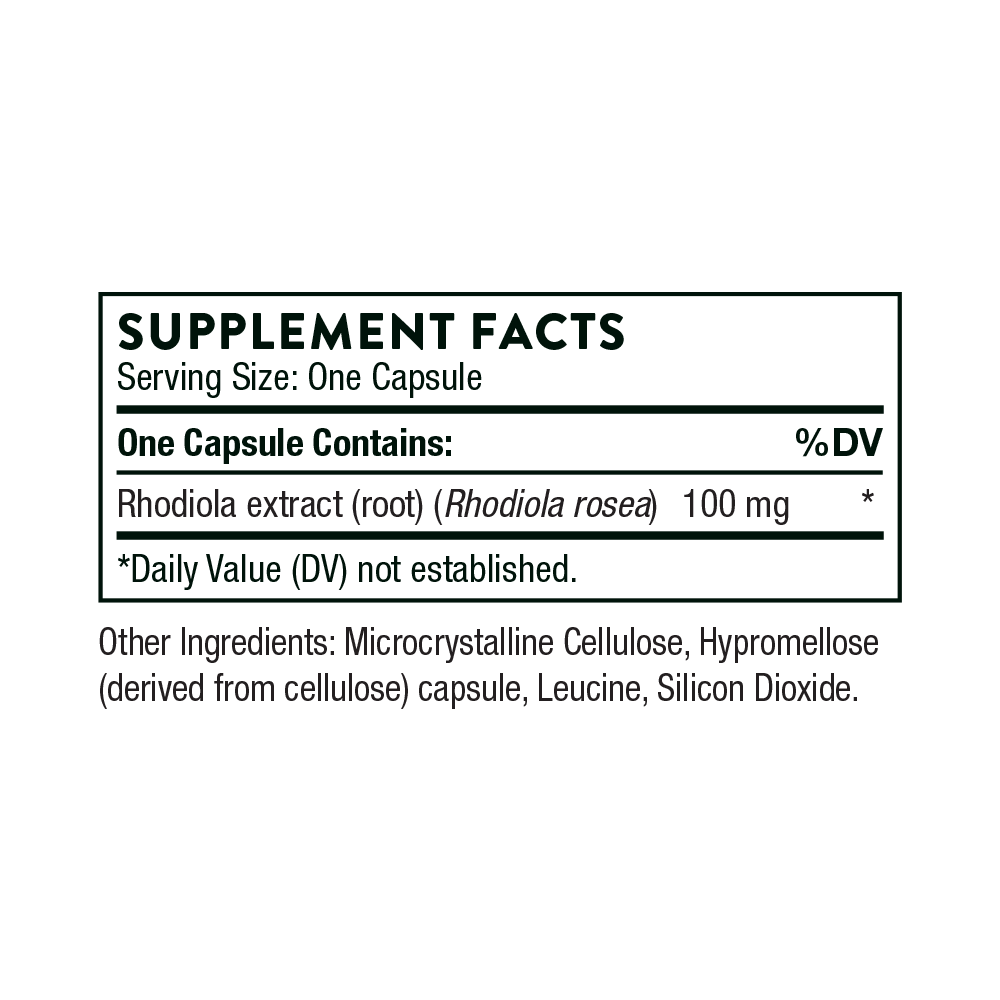 Thorne Rhodiola 100mg General Thorne