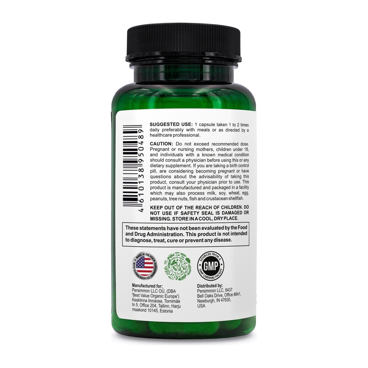 Siberian Green Herbal Kidney Detox 60 Caps, directions label - Image 3