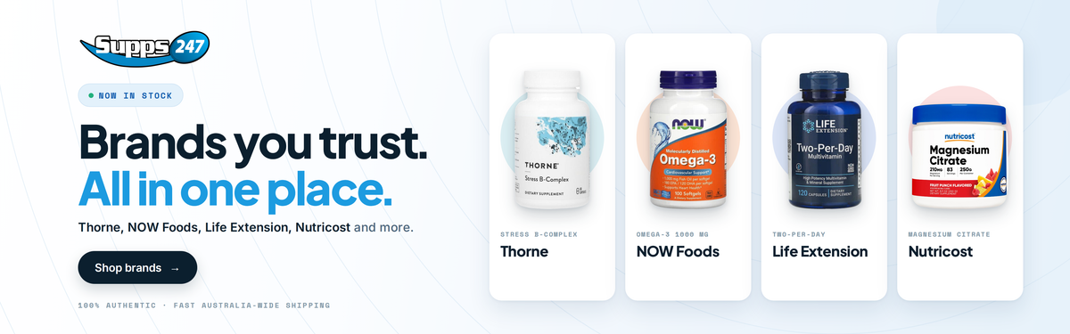 We stock Thorne, NOW Foods, Life Extension, Nutricost and many more leading supplement brands
