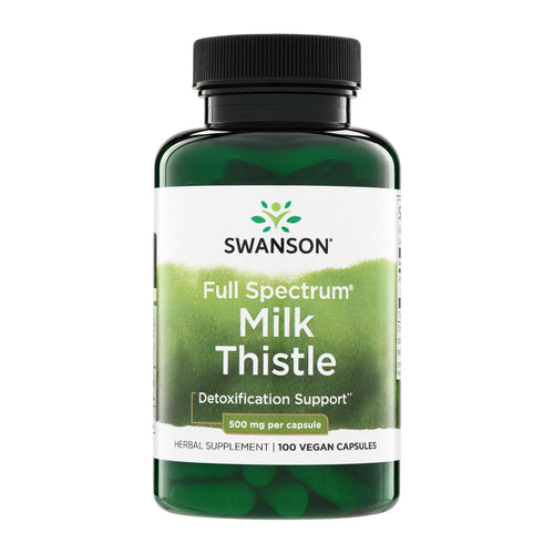 Swanson, Milk Thistle, 500 mg, 100 Capsules, front of bottle