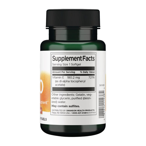 Vitamin E 400 IU by Swanson, supplement facts panel