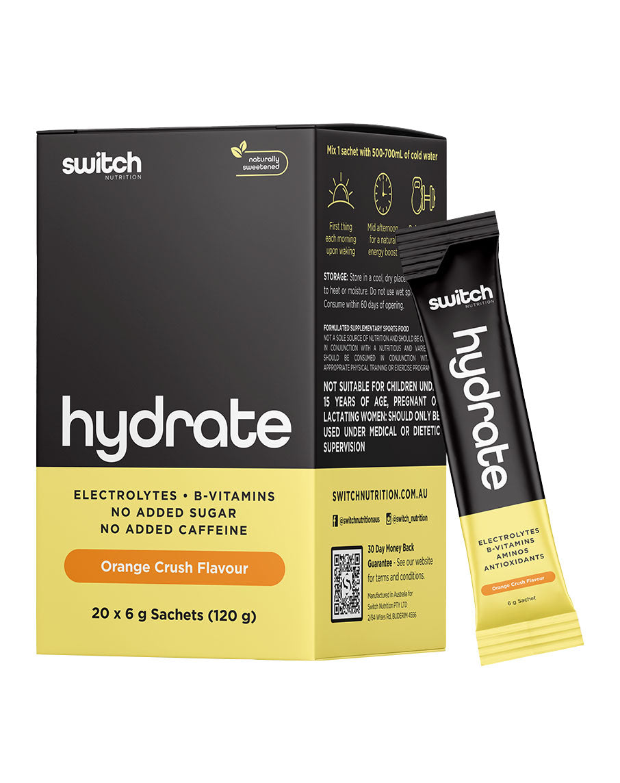 Switch Nutrition Hydrate – 20 Sachets Orange Crush