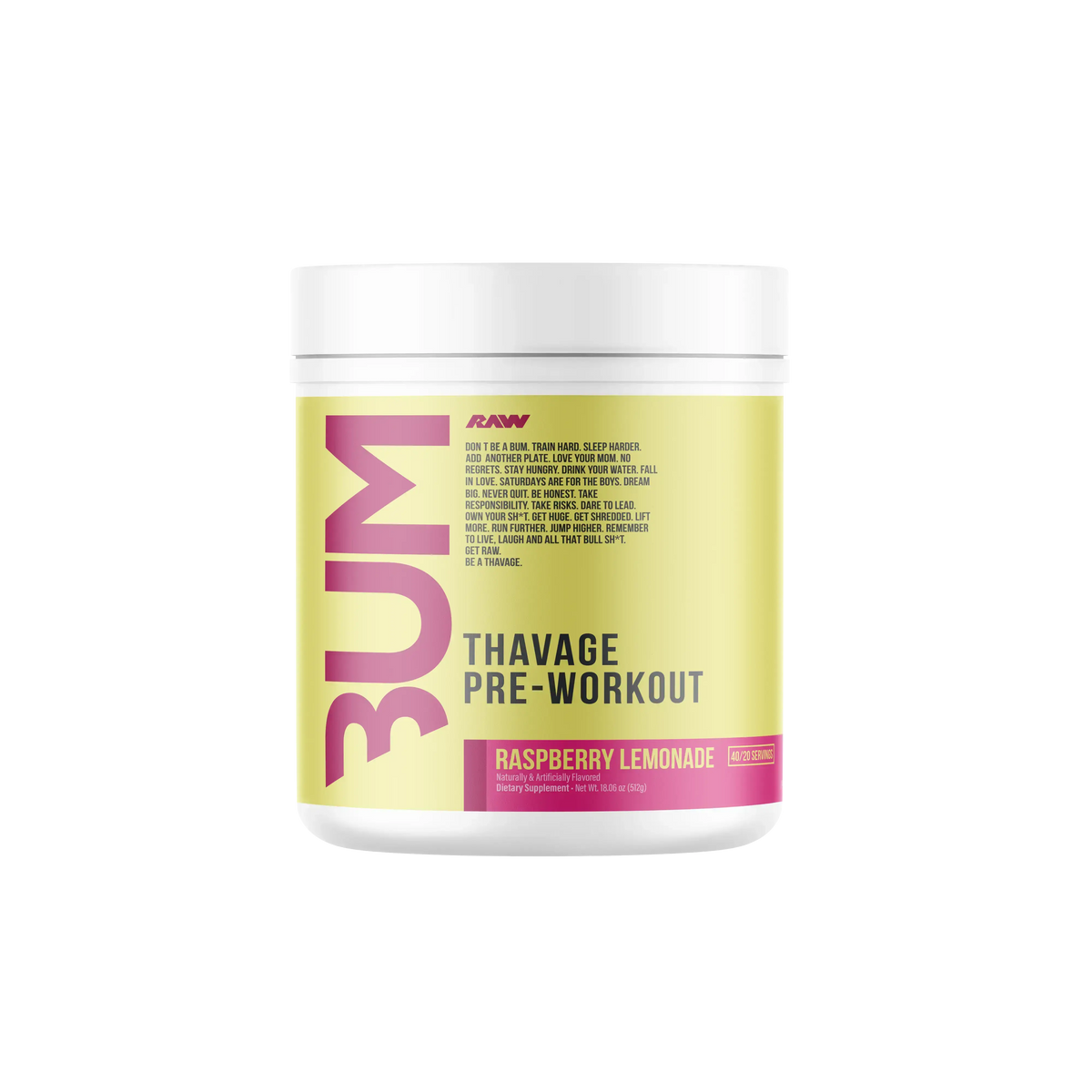 Bum Raw Thavage Pre-Workout – 40 Servings Raspberry Lemonade - Image 16