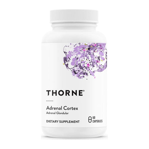 Thorne Adrenal Cortex. 60 Capsules 50 mg, front of bottle