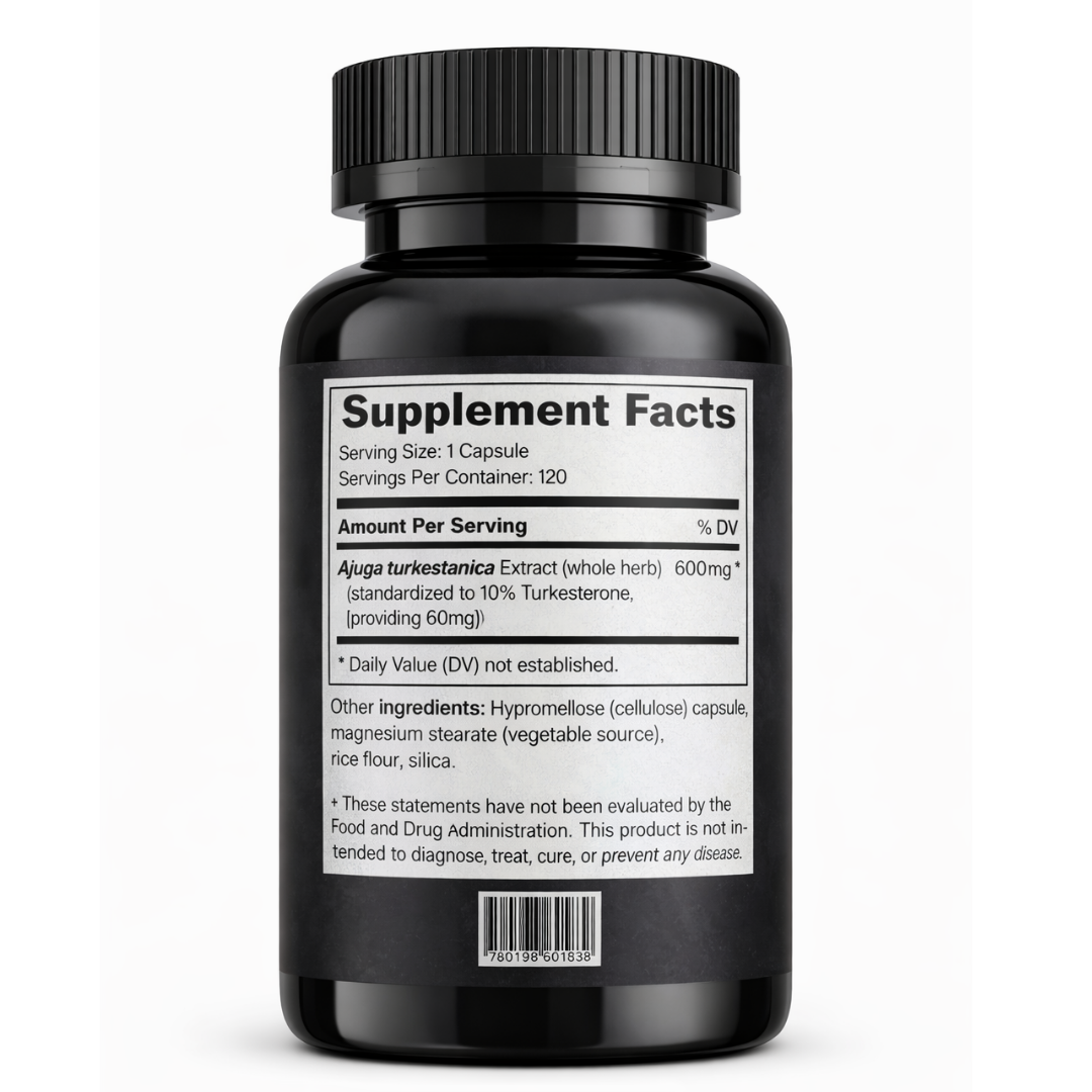 Turkesterone 600mg Supplement Facts Ajuga Turkestanica 120 Count by Beast Labs – SUPPS247
