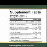 Supplement facts and ingredients label of NatureBest Vitamin D3 plus K2 on white background