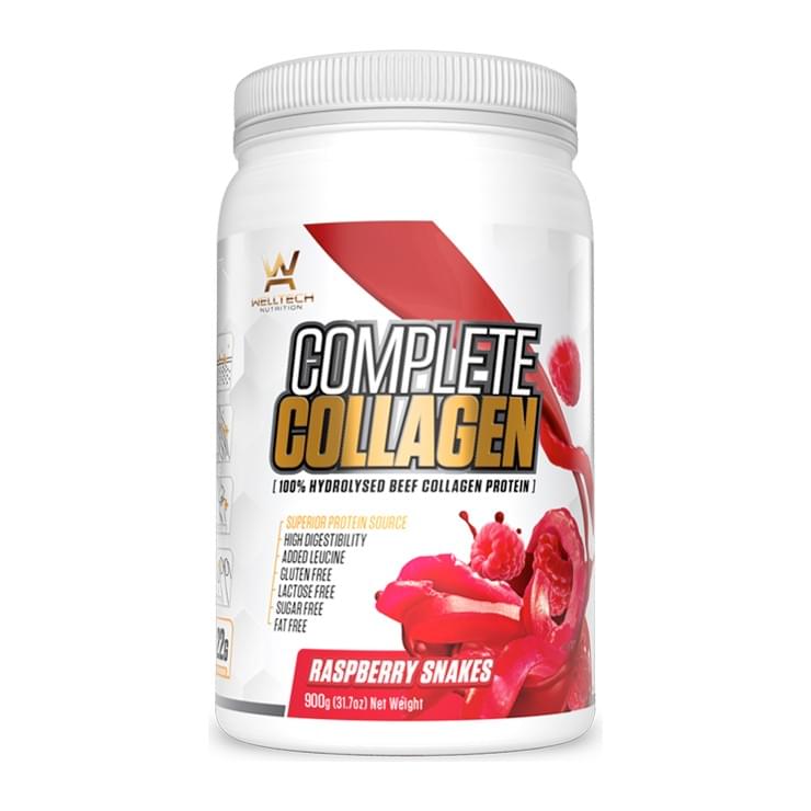Welltech Nutrition Complete Collagen, Raspberry Snakes tub front - Image 4