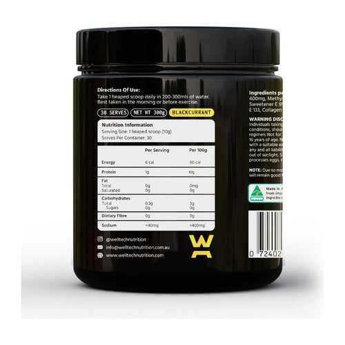 LIGAIN Powder By Welltech Nutrition, nutrition and directions label