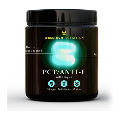 PCT / ANTI - E Powder By Welltech Nutrition, front of tub