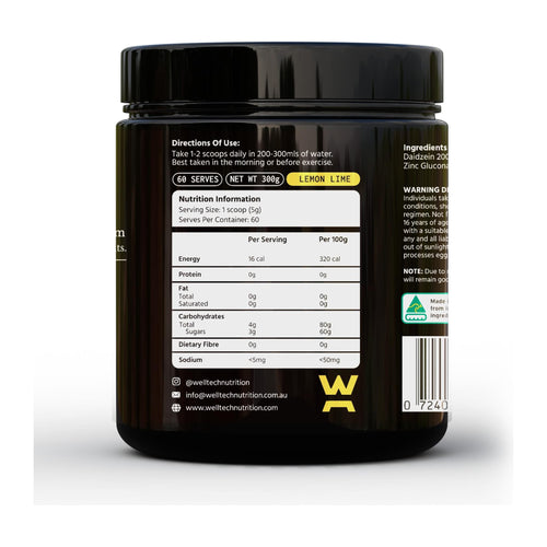 PCT / ANTI - E Powder By Welltech Nutrition, nutrition and directions label