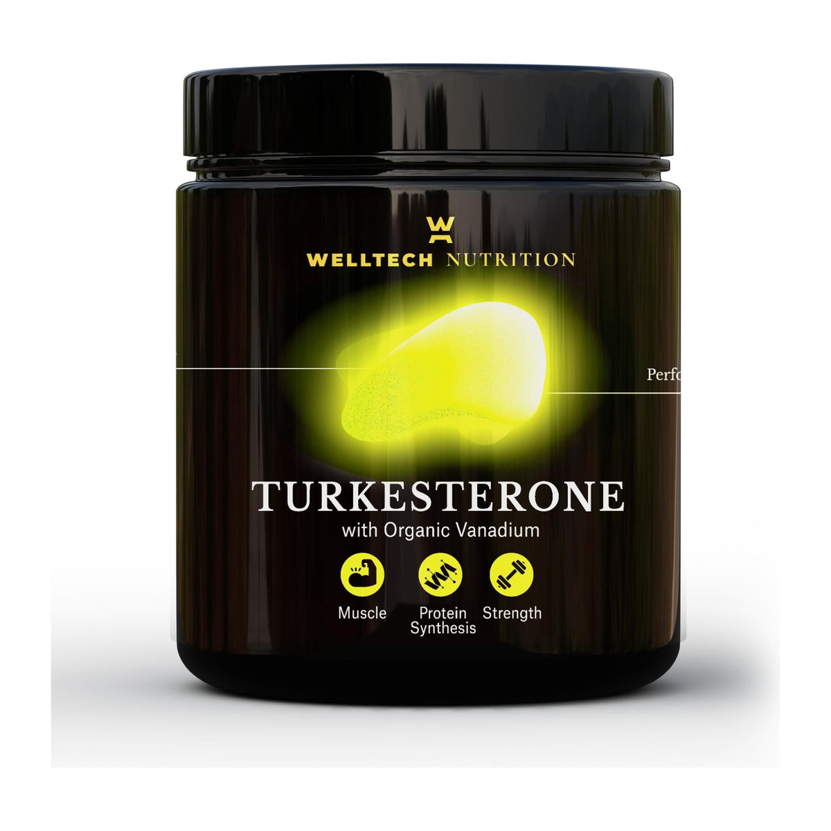 TURKESTERONE Powder By Welltech Nutrition, front of tub - Image 1
