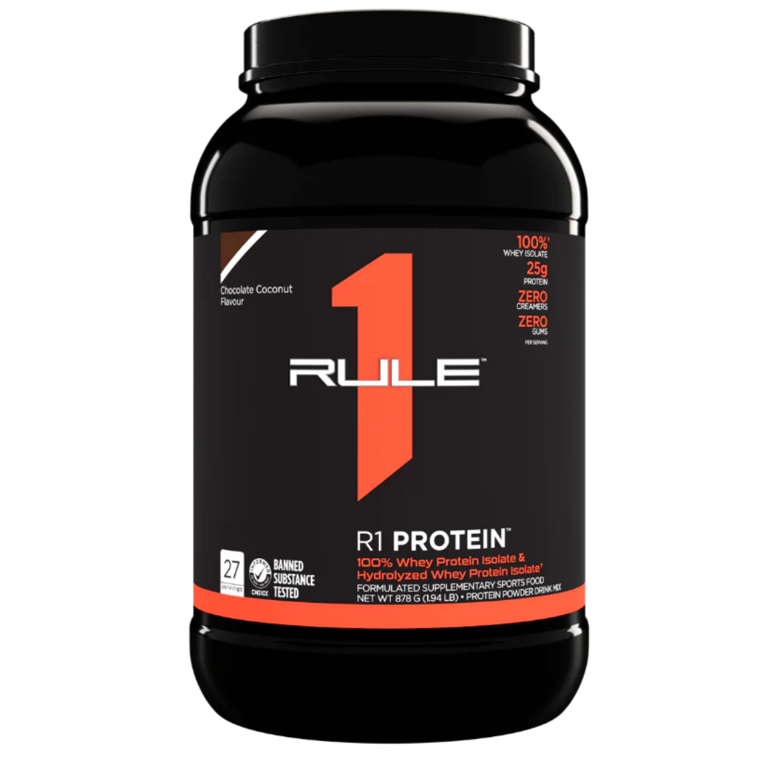 Whey Isolate Protein 2LB Chocolate Coconut by Rule 1 – Clearance Special $39.95 | SUPPS247 Australia
