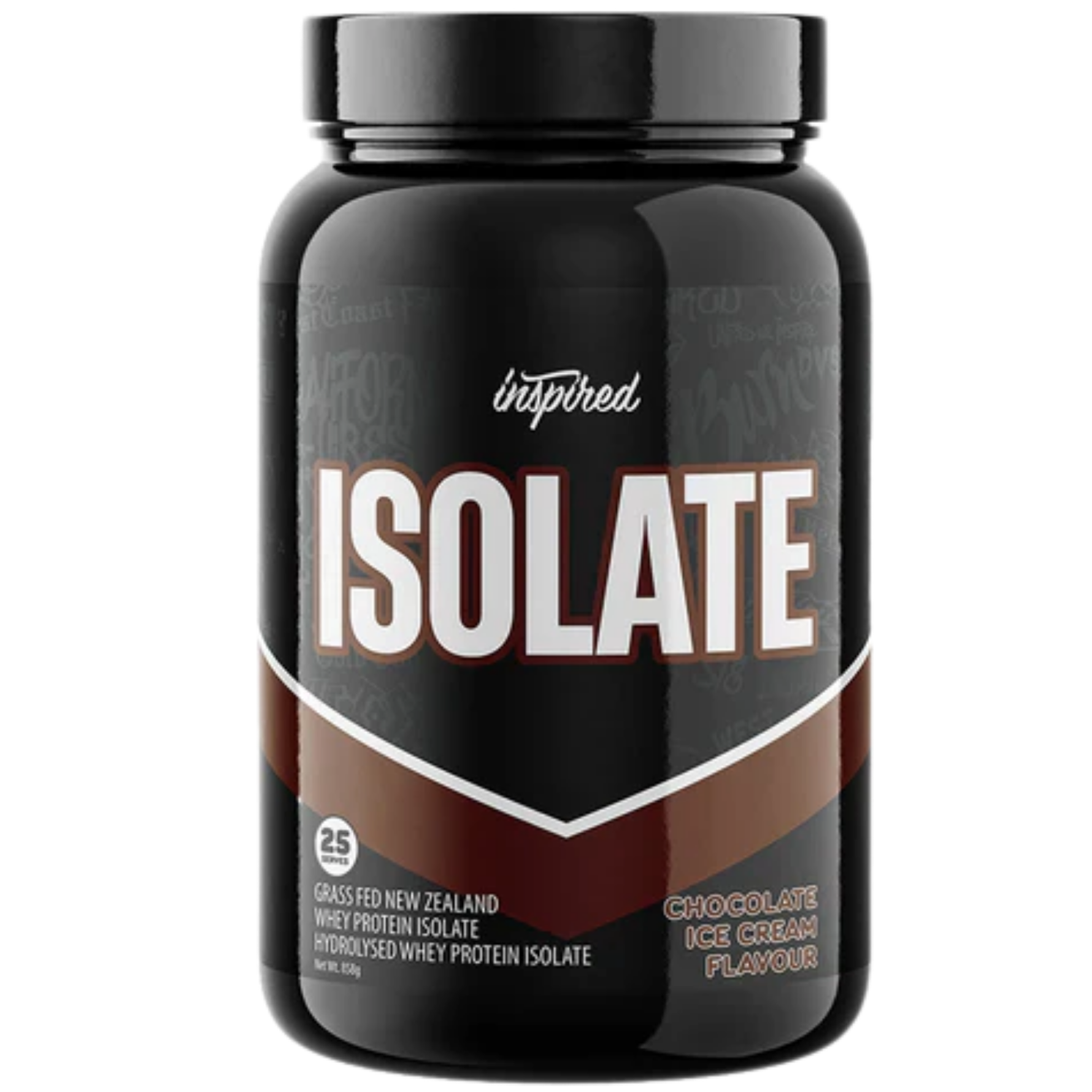 Whey protein isolate chocolate ice cream flavour grass fed New Zealand whey by Inspired